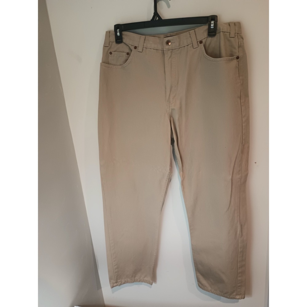 Route 66 Mens 38x30 Tan Khaki Pants Relaxed Fit Straight Leg Cotton Chino Jeans